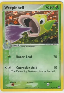 2004 Pokemon Fire Red & Leaf Green Weepinbell [Reverse Holo] #51/112 Amazing - Image 1