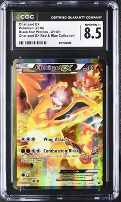 POKEMON XY RED & BLUE COLLECTION BLACK STAR PROMO CHARIZARD EX XY121 CGC 8.5 - Image 1