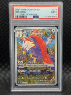 Braviary #214 PSA 9 MINT Pokemon TCG 2024 Surging Sparks Illustration Rare Holo - Image 1