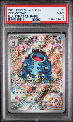 2025 POKEMON BLK EN-BLACK BOLT ILLUSTRATION RARE #105 SEISMITOAD PSA 9 - Image 1