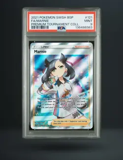 Pokemon SWSH: Sword & Shield Promo Marnie Full Art Holo SWSH121 PSA 9 English - Image 1
