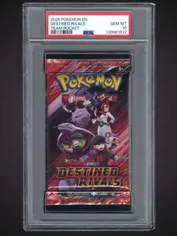 Pokemon Destined Rivals Team Rocket Art Sealed Booster Pack PSA 10 Gem Mint - Image 1