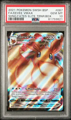 2021 Pokemon Swsh Black Star Promo #087 Eevee Vmax PSA 10 - Image 1
