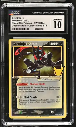 2021 Pokemon SWSH Black Star Promos Greninja CGC 10 #SWSH144 - Image 1