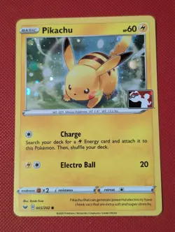 Pokemon TCG - Pikachu - 065/202 Cosmo Holo Play Stamped - Play Event Promo - Image 1