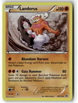 Landorus ⭐ 85/113 Holo Rare Legendary Treasures 2013 Pokemon NM - Image 1