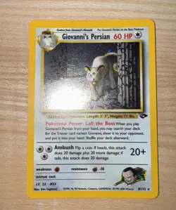 Giovanni’s Persian 8/132 Holo Rare Gym Challenge 2000 Pokemon LP/NM - Image 2
