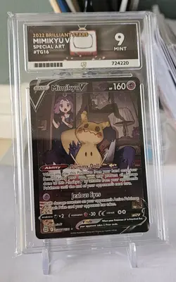 Mimikyu V #TG16 - Brilliant Stars Pokemon TCG - Graded Ace 9 - Beautiful Slab - Image 1