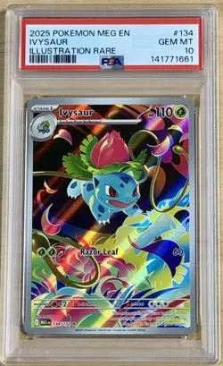 2025 Pokemon Mega Evolution Ivysaur #134 Illustration Rare PSA 10 Gem 💎 Mint - Image 1