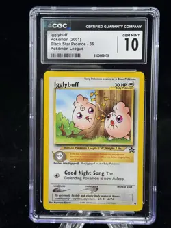 Igglybuff #36 Black Star Promo Pokemon League 2001 CGC 10 ✨ - Image 1