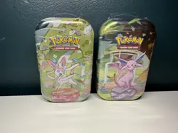 X2 Prismatic Evolutions Mini Tin - Sylveon And Espeon Art - Pokemon TCG - Image 1