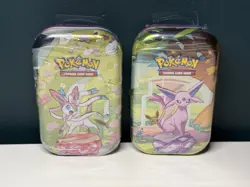 X2 Prismatic Evolutions Mini Tin - Sylveon And Espeon Art - Pokemon TCG - Image 2