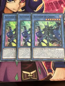 YUGIOH ILLUSION OF CHAOS SUPER RARE RA02-EN020 x3 PLAYSET - Image 1