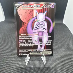 Pokemon Destined Rivals Team Rockets Mewtwo EX Full Art 213/182 English Card - Image 1