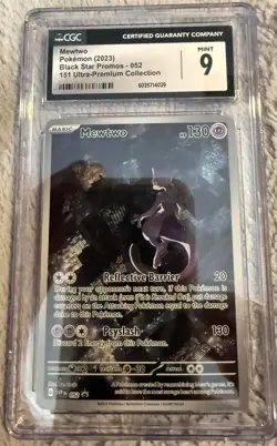 2023 Pokemon Mewtwo #052 Scarlet & Violet Promo Cards Holo CGC 9 - Image 1