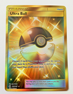 Pokemon TCG Ultra Ball Secret Rare Card 161/149 Sun & Moon Base Set Near Mint - Image 1