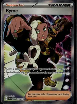 Ryme Ultra Rare SV03: Obsidian Flames 221/197 Supporter Holo Pokemon Card - Image 1