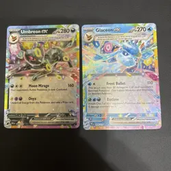 Umbreon EX 060/131 and Glaceon 25/131 S&V Prismatic Pokemon TCG Card NM - Image 1