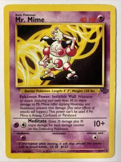MR. MIME Pokemon TCG Trading Card - RARE - 22/64 Jungle - Image 1