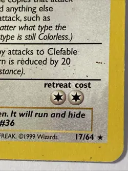 CLEFABLE Pokemon TCG Trading Card - RARE - 17/64 Jungle - Image 2