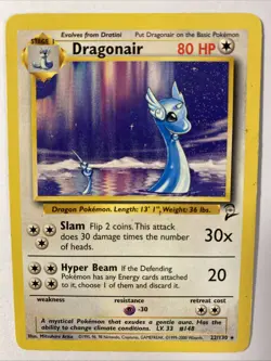 DRAGONAIR Pokemon TCG Trading Card - RARE - 22/130 Base Set 2 - Image 1
