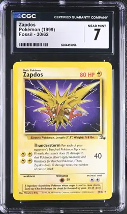 Legendary Birds Trio Zapdos CGC 7, Moltres CGC 7.5, Articuno CGC 8 Pokemon Cards - Image 4