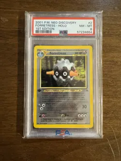 Pokemon Neo Discovery 1st Edition Holo Card 2/75 Forretress PSA 8 - Image 1