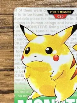 Pokemon Carddass Card Pikachu No.25 Bandai Pocket Monsters Green ver. 1996 - Image 3