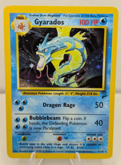 Pokemon Gyarados TCG Base Set 2 Holo Rare Card 7/130 Unlimited NM/LP - Image 1