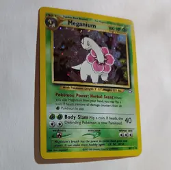 Pokemon Meganium Neo Genesis Holo Rare 10/111 2000 100 HP 40 Attack Card - Image 3