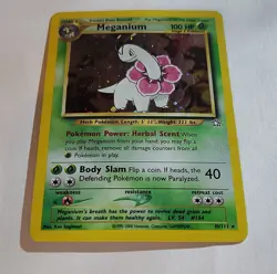 Pokemon Meganium Neo Genesis Holo Rare 10/111 2000 100 HP 40 Attack Card - Image 4