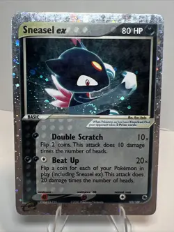 CREASE Sneasel ex 103/109 Holofoil Ruby and Sapphire AUTHENTIC Pokemon Card - Image 1
