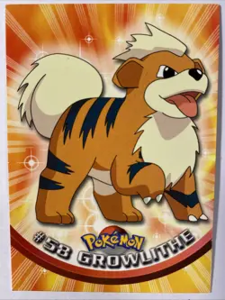 GROWLITHE #58 Pokemon Card TCG Topps TV Animation - Image 1