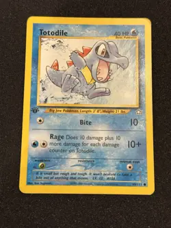 Totodile 80/111 Common 1st Edition Neo Genesis Pokemon Card MP - Image 2