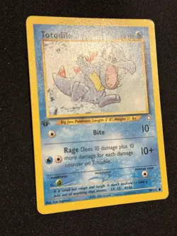 Totodile 80/111 Common 1st Edition Neo Genesis Pokemon Card MP - Image 3