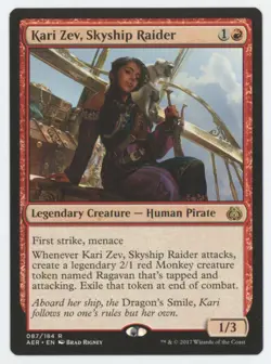 MTG Aether Revolt Kari Zev, Skyship Raider #87/184 Rare - Image 1