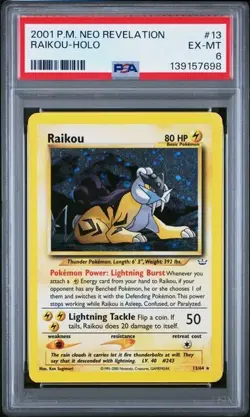 Pokemon Raikou Neo Revelation #13 Holo Rare PSA 6 EX-MT T1 - Image 1