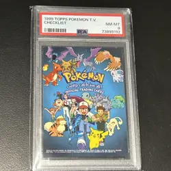 1999 Topps Pokemon T.V., Checklist PSA 8 - Image 1