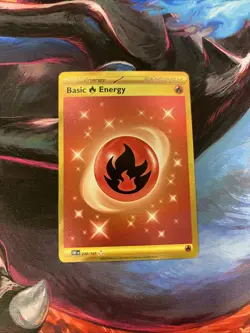 230/197 Basic Fire Energy Holo Hyper Rare Obsidian Flames Pokemon TCG Gold NM - Image 1