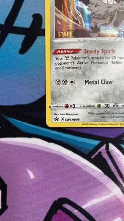 NM Galarian Perrserker STAFF Promo Prerelease Pokemon SWSH Black Star SWSH008 - Image 3