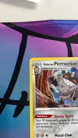 NM Galarian Perrserker STAFF Promo Prerelease Pokemon SWSH Black Star SWSH008 - Image 4