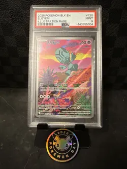 2025 Pokemon Black Bolt Elgyem IR #120/086 PSA 9 Slugma Sunday 🔥 - Image 1