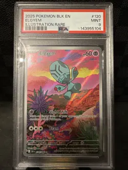 2025 Pokemon Black Bolt Elgyem IR #120/086 PSA 9 Slugma Sunday 🔥 - Image 2
