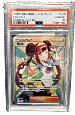 ROSA POKEMON #236 2019 COSMIC ECLIPSE HOLO ENGLISH PSA 10 - Image 1