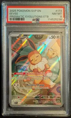 2025 POKEMON SVP EN-SV BLACK STAR PROMO #173 EEVEE PSA 8 - Image 1