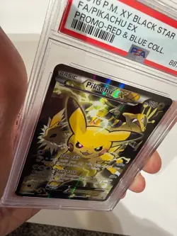 PSA 9 Pokemon Pikachu EX Promo XY Black Star XY124 Full Art Red & Blue 2016 - Image 5