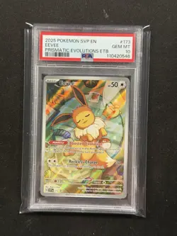 Pokemon Eevee 2025 SVP en 173 ETB Black Star Promo PSA 10 Prismatic Evolutions - Image 1