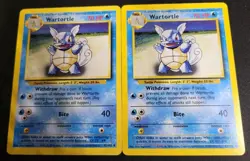 2x Pokemon TCG Wartortle Base Set 42/102 Uncommon LP - Image 1