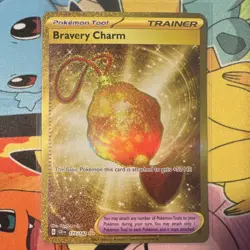 Pokemon Bravery Charm Hyper Rare Full Art Holo Trainer #175/142 Stellar Crown - Image 1