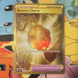 Pokemon Bravery Charm Hyper Rare Full Art Holo Trainer #175/142 Stellar Crown - Image 2